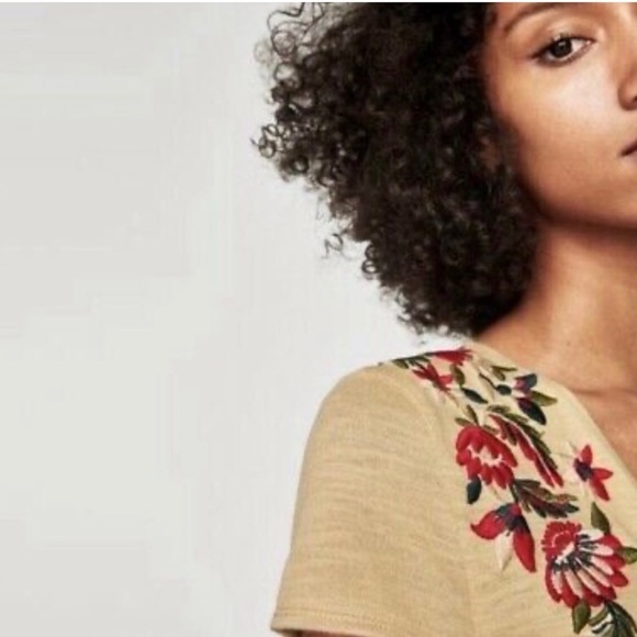 ZARA Embroidered Knit Faux Wrap Dress Medium Boho Festival Western M Rodeo - Picture 5 of 12